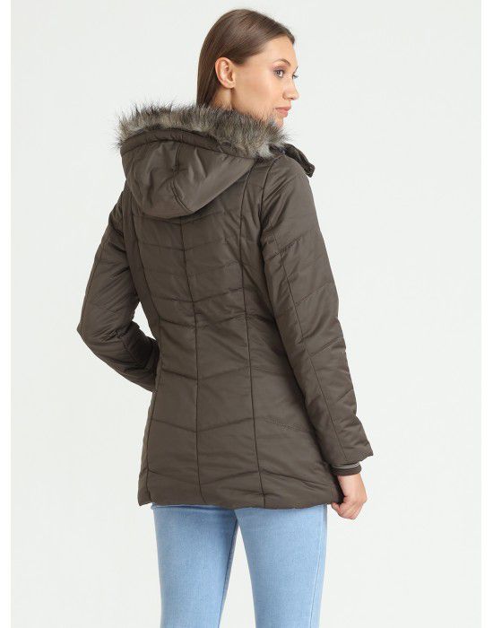 Women Quilted Puffer  Jacket olive
